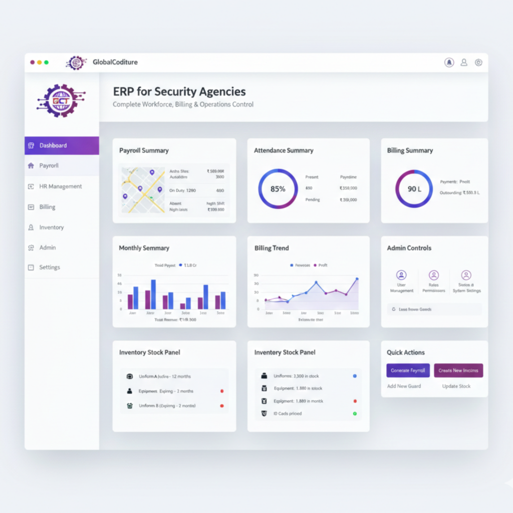 GlobalCoditure, Security Agency ERP Software